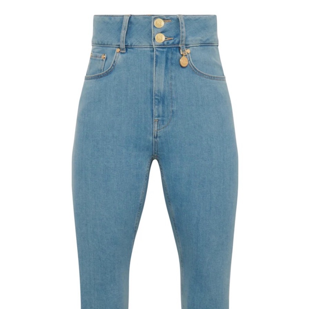 High-Waisted Blue Flare Jeans
